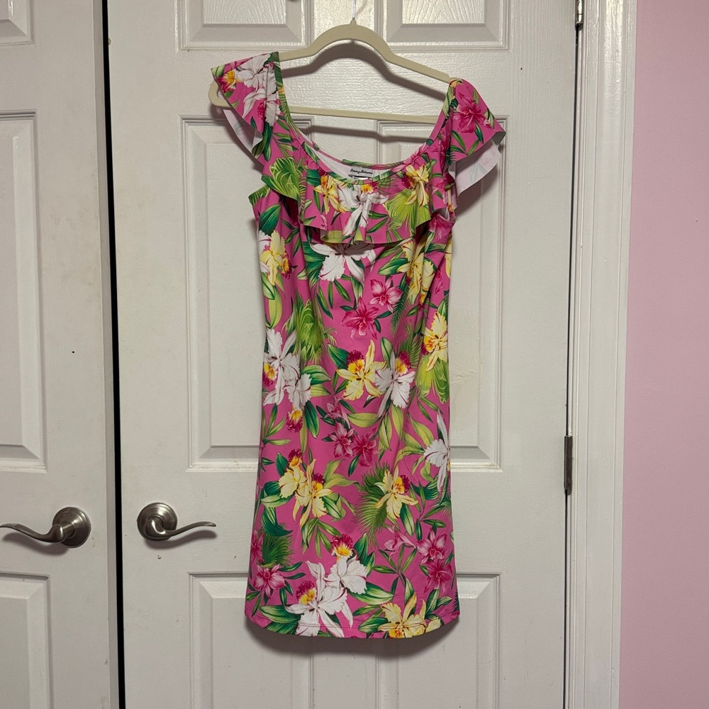 Tommy Bahama size xlarge pink/green gorgeous dress in excellent condition